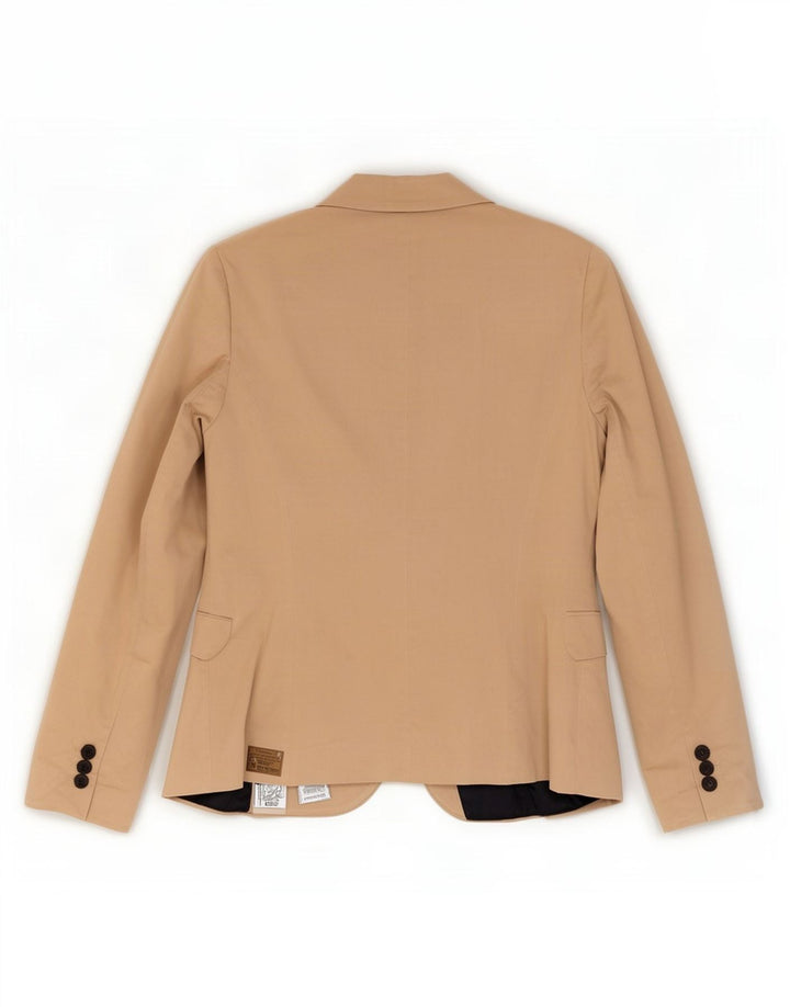 Giacca blazer a 1 bottone da donna Zara UK 12 Cotone beige medio