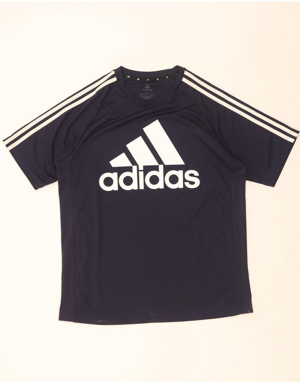T-shirt grafica Adidas Aeroready da uomo, grande, blu navy