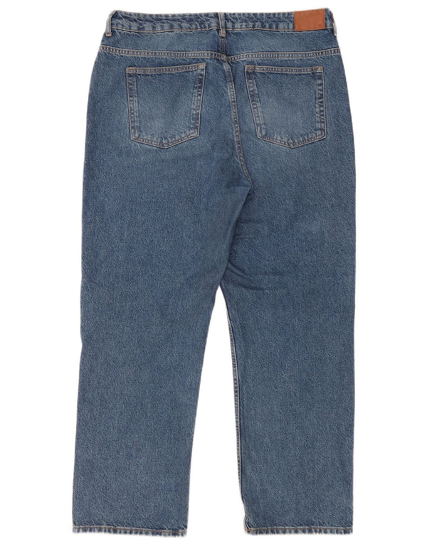 Zara Womens Straight Jeans EU 44 XL W34 L28 Blue Cotton