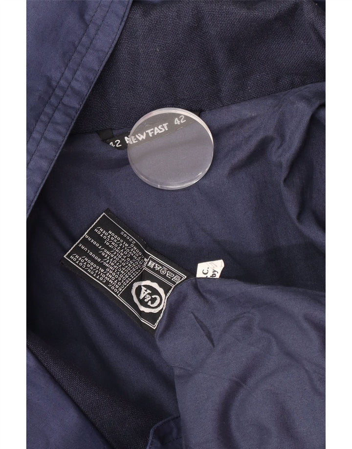 Cappotto oversize con cappuccio da donna New Fast EU 42 Large in cotone blu navy