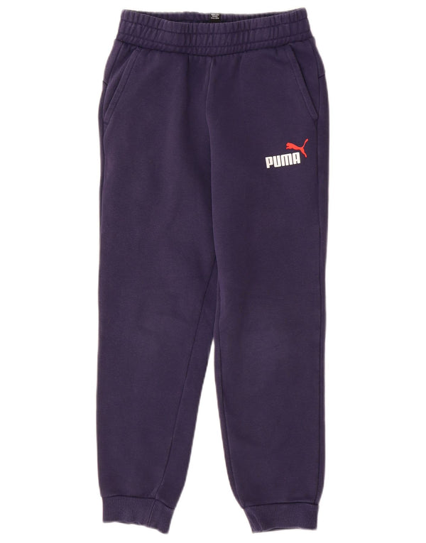Pantaloni da tuta grafica da ragazzo Puma 9-10 anni in cotone blu navy