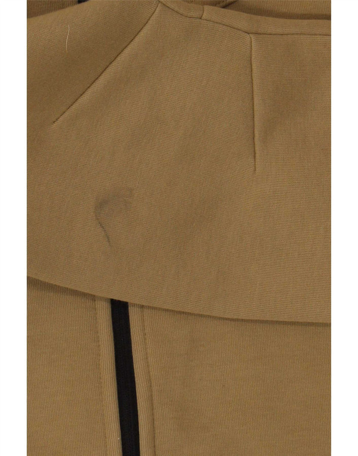 Felpa con cappuccio e zip Nike da uomo in cotone kaki medio