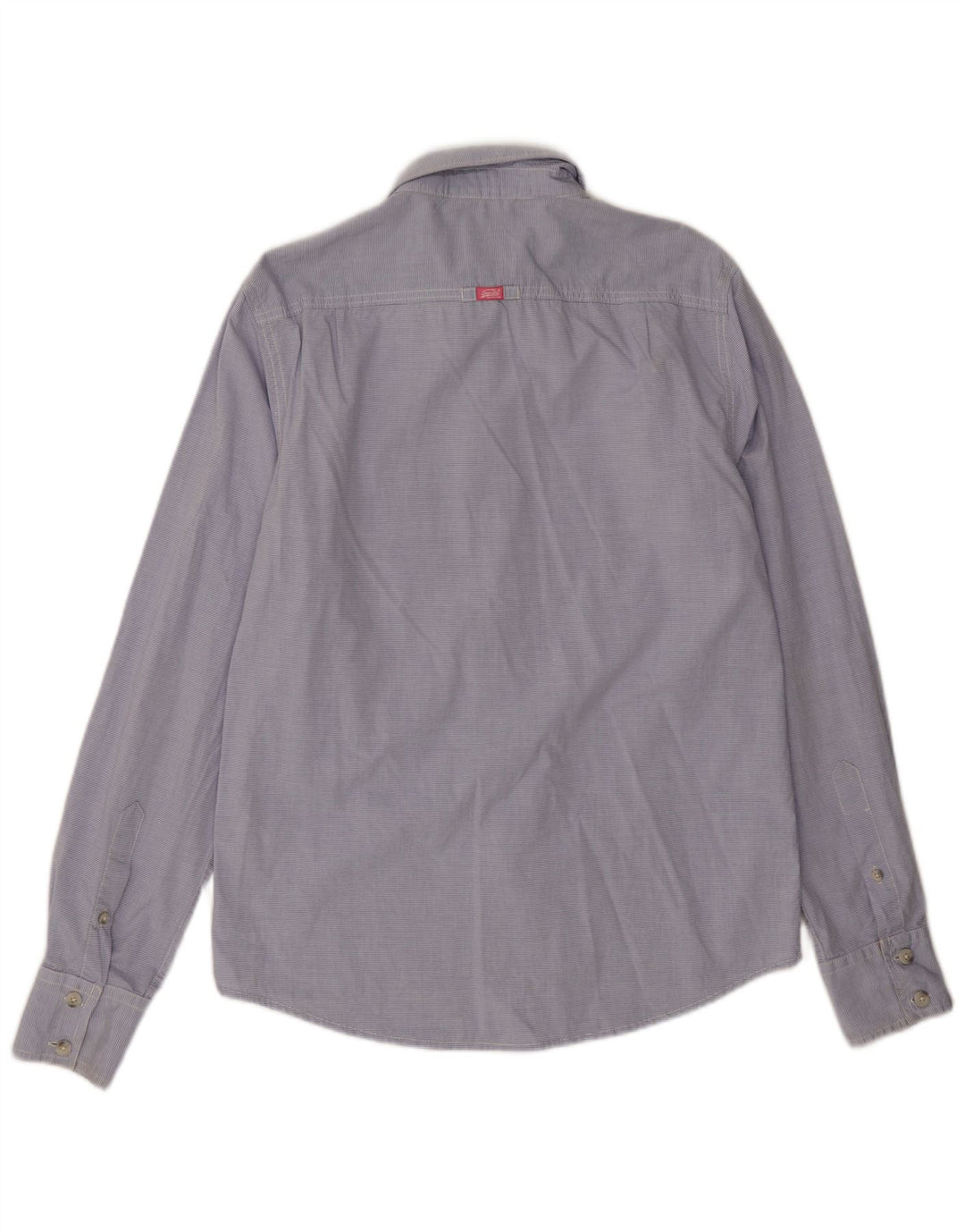 Camicia da uomo Superdry Large in cotone gessato blu