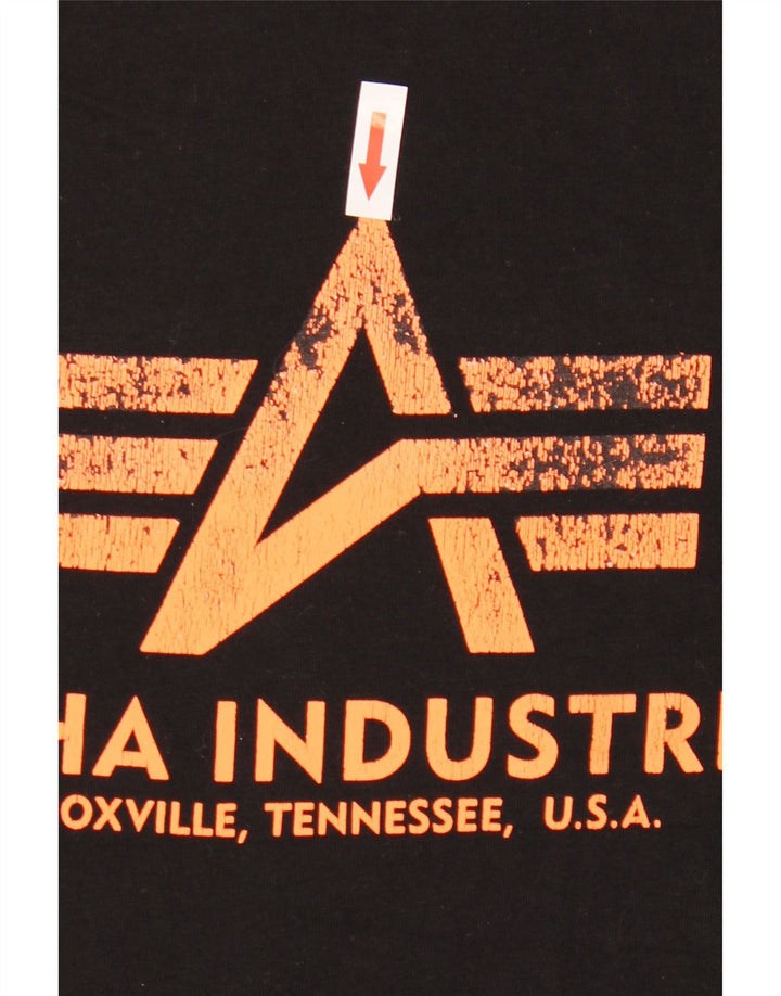 T-shirt grafica da uomo Alpha Industries Top piccola in cotone nero