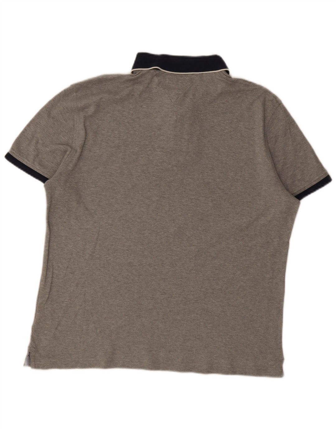 Polo da uomo Tommy Hilfiger grande in cotone color block grigio