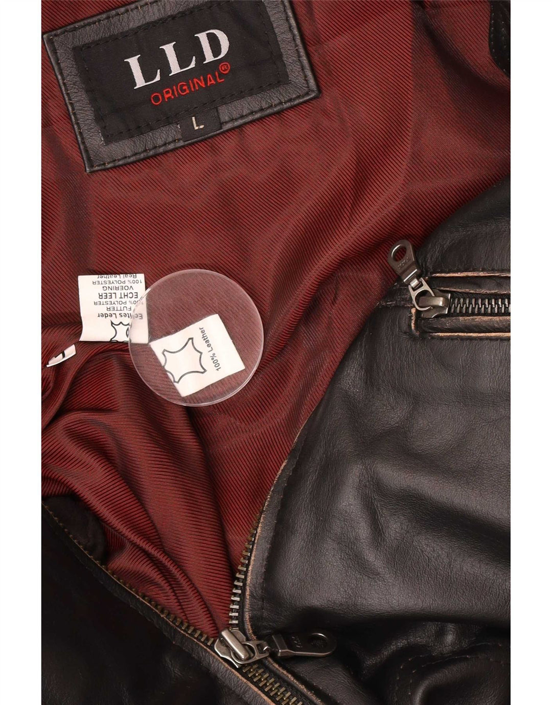 Giacca in pelle da uomo LLD UK 40 grande nera