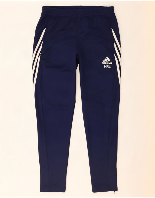 Pantaloni da tuta Adidas Climalite da uomo medi in poliestere blu navy