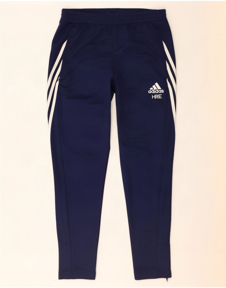 Pantaloni da tuta Adidas Climalite da uomo medi in poliestere blu navy