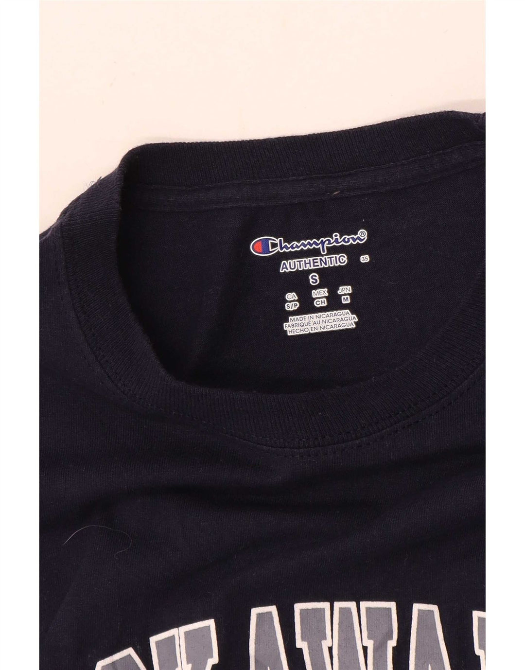 T-shirt grafica da uomo Champion Top Small Blu Navy