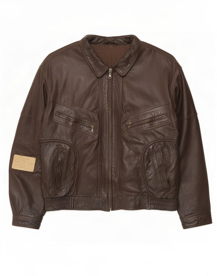 Giacca in pelle da uomo CLASSIC UK 42 XL Marrone