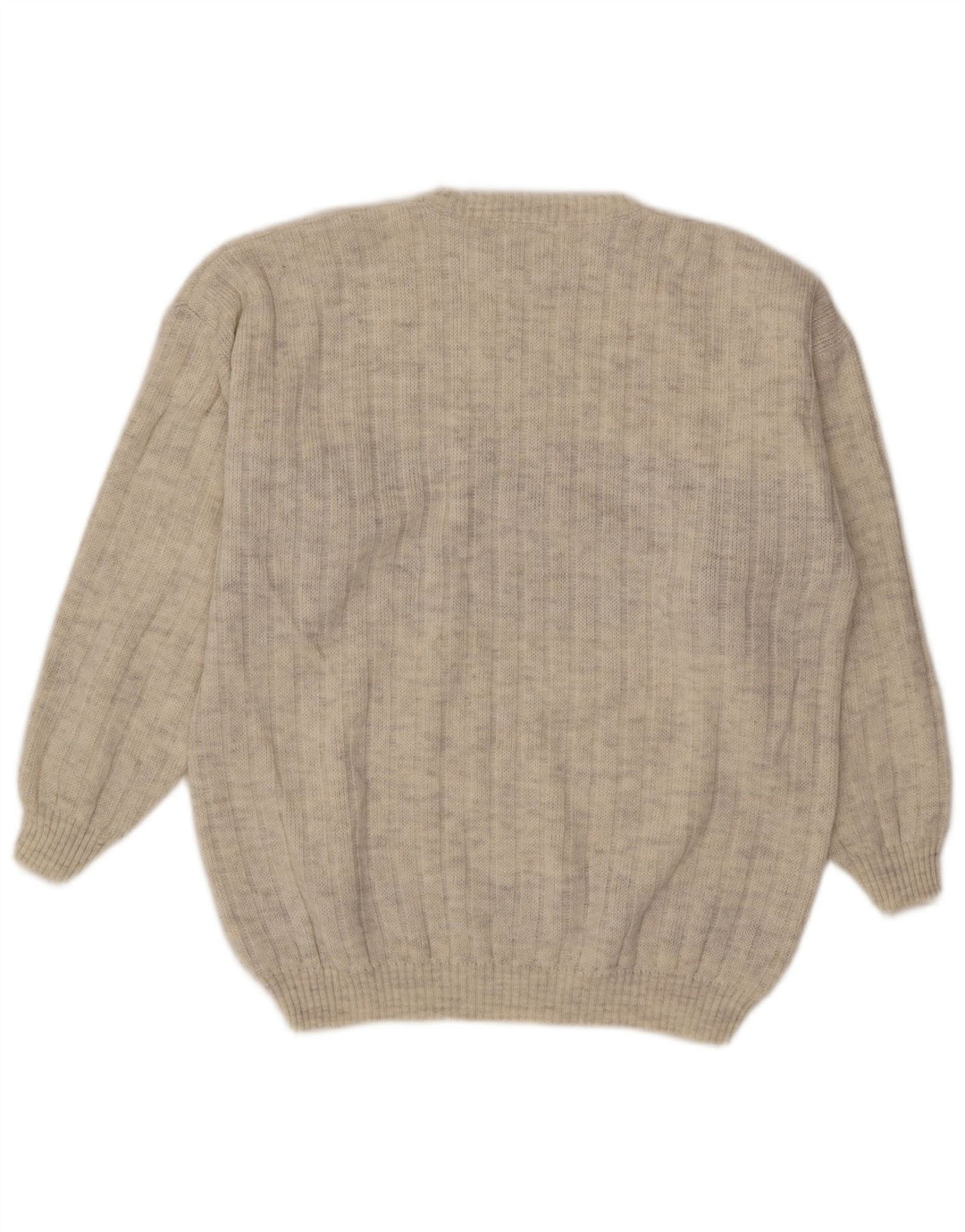 Maglione maglione girocollo vintage da uomo XL grigio a rombi/diamante