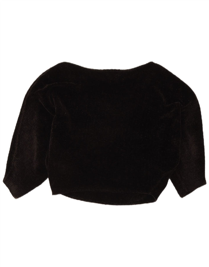 Maglione maglione oversize con scollo a barca da donna Zara UK 10 piccolo poliestere nero