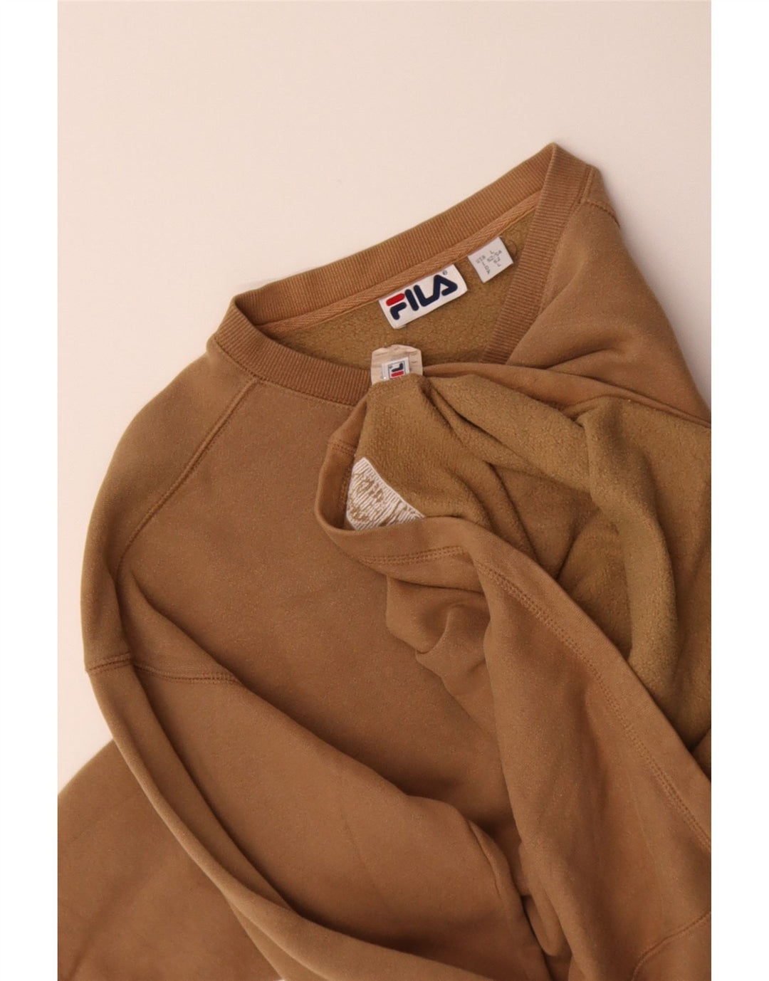 FILA Mens Sweatshirt Jumper IT 52/54 Large Beige Cotton Vintage Fila and Second-Hand Fila from Messina Hembry 