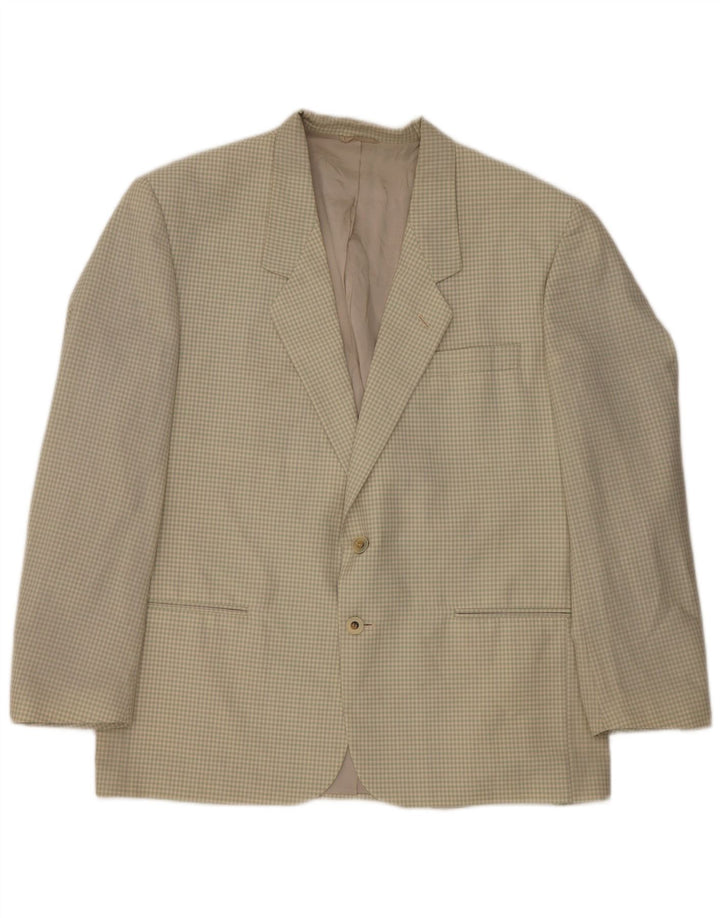 Giacca blazer a 2 bottoni da uomo Chelsea IT 54 2XL Lana vergine a quadretti beige