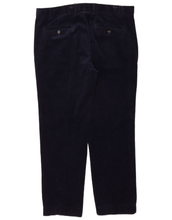 Pantaloni dritti in velluto a coste da uomo Marks & Spencer W38 L31 cotone blu navy