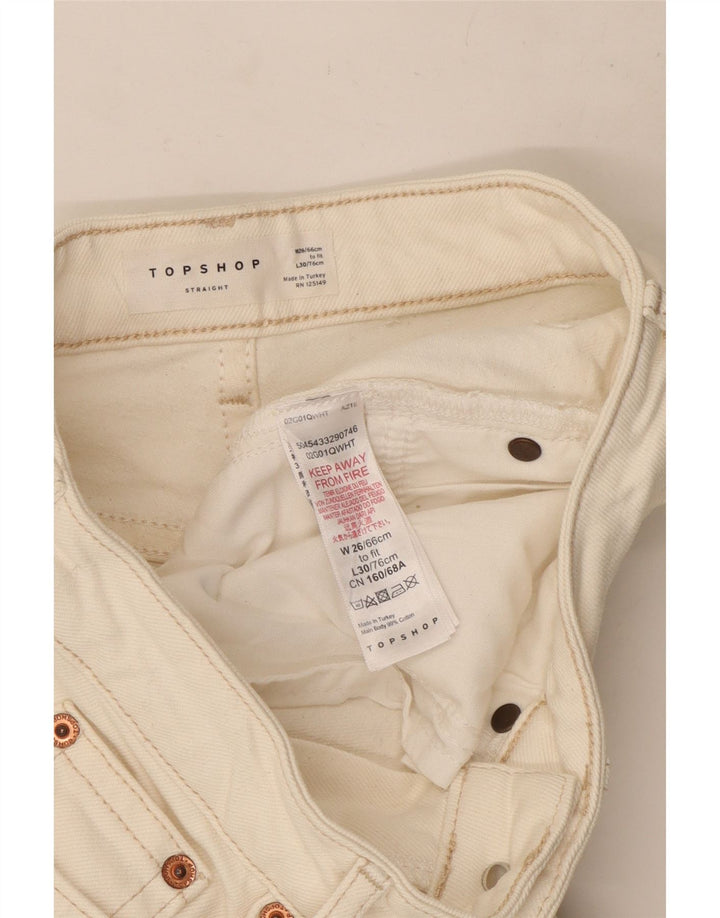 Jeans dritti da donna Topshop W26 L24 cotone bianco