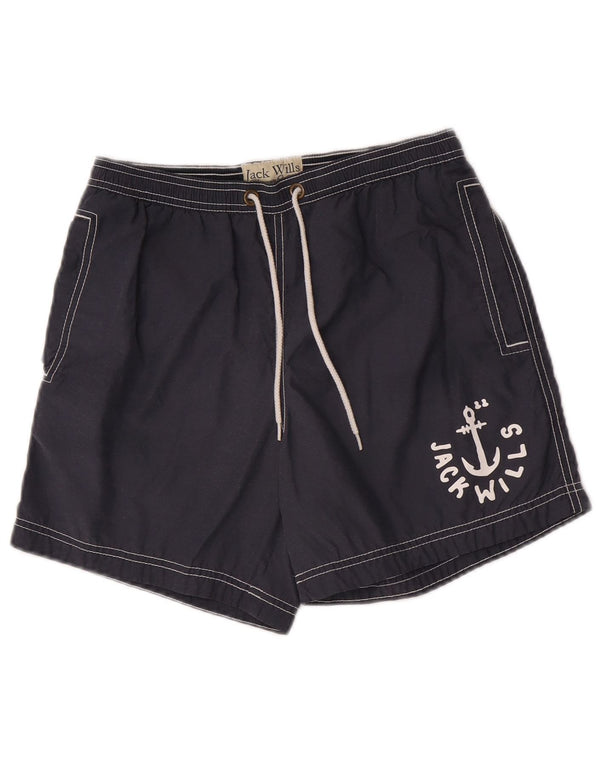 Pantaloncini da bagno grafici da uomo Jack Wills XS in cotone blu navy