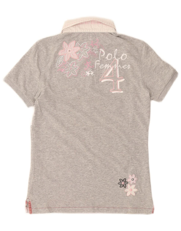 Polo grafica da donna La Martina UK 10 Small Cotone color block grigio