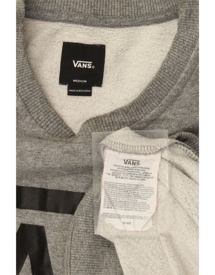 Felpa con grafica da uomo VANS Maglione in cotone grigio medio