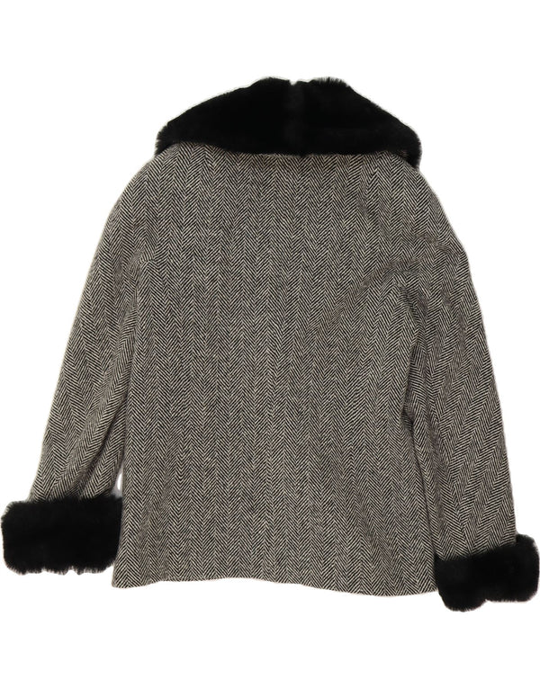 JOHN BENTLEY Womens 3 Button Blazer Jacket UK 14 Large Black Herringbone