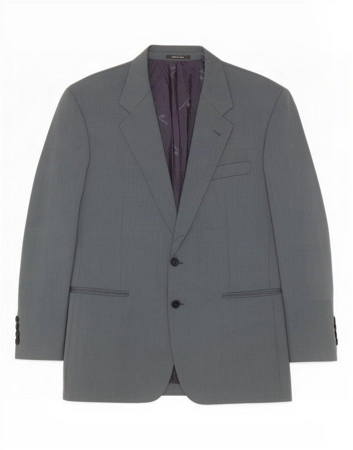 Giacca Blazer da Uomo a 2 Bottoni Biagiotti IT 50 Large in Lana Grigia