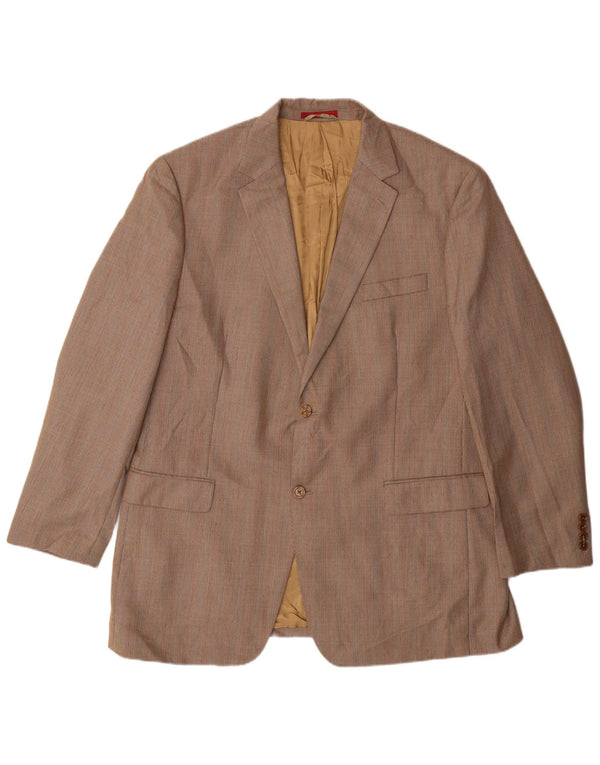 Giacca blazer a 2 bottoni lunga da uomo IZOD UK 46 3XL pied de poule beige