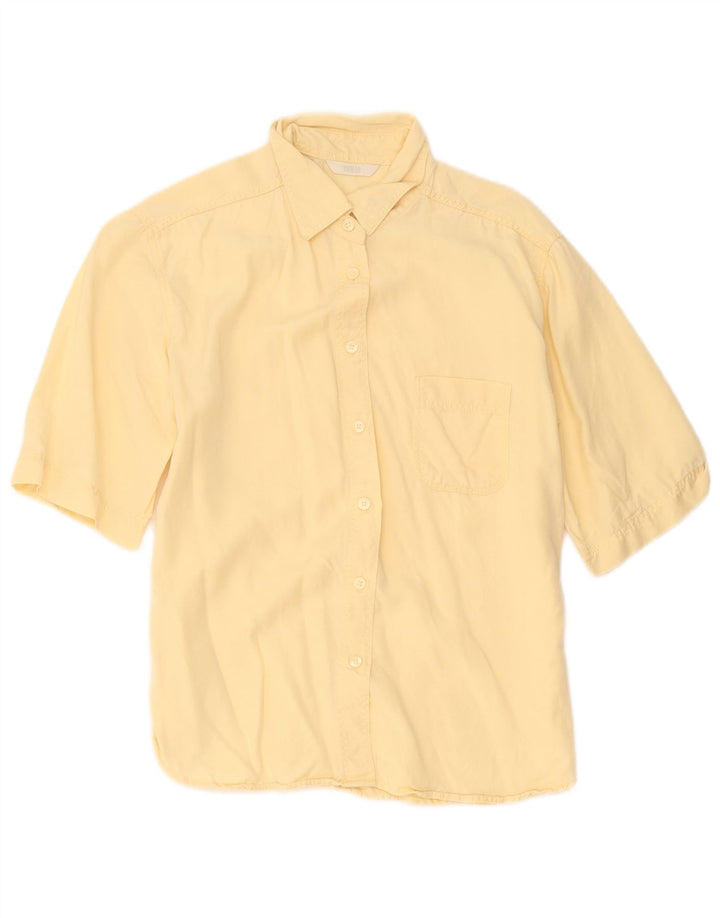 Camicia a maniche corte da donna Marks & Spencer UK 10 Small Lyocell giallo