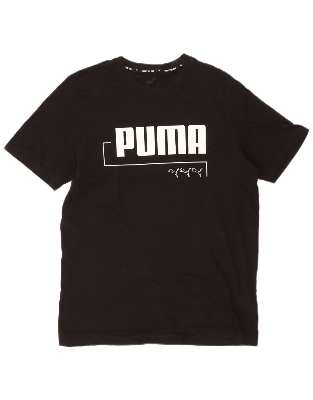 T-shirt grafica da uomo Puma Top in cotone nero medio