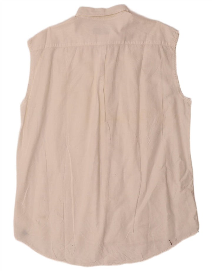 Camicia senza maniche da uomo Best Company XL in lino bianco