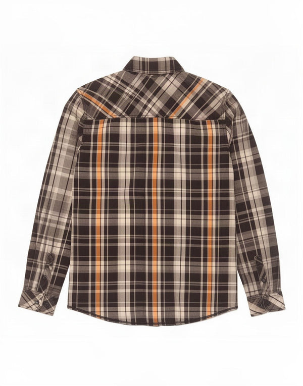 Camicia da uomo Mustang in cotone a quadri neri grandi