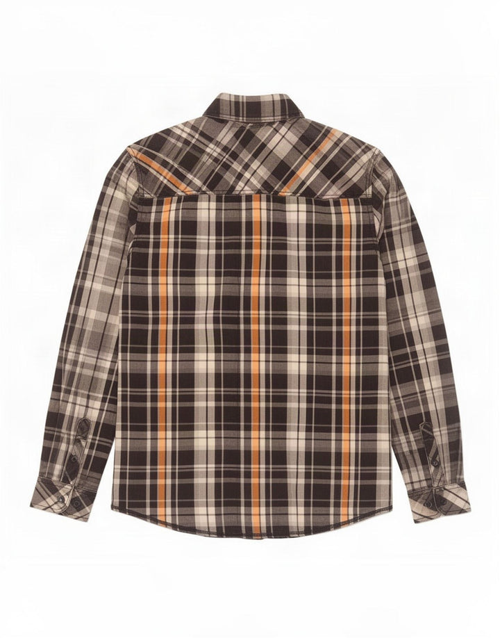 Camicia da uomo Mustang in cotone a quadri neri grandi