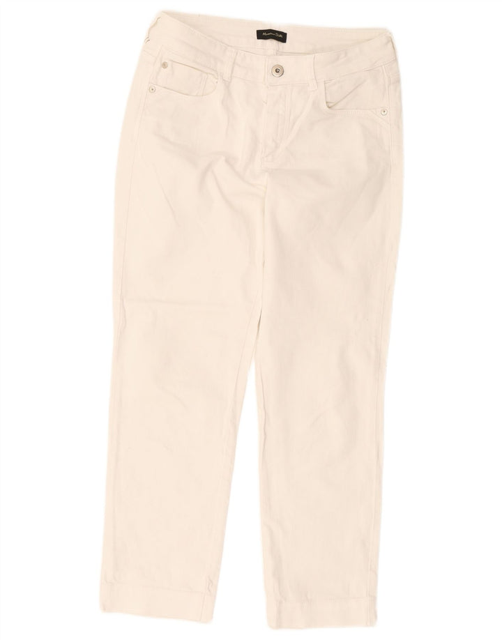 Jeans corti da donna Massimo Dutti EU 38 Small W28 L25 Bianco