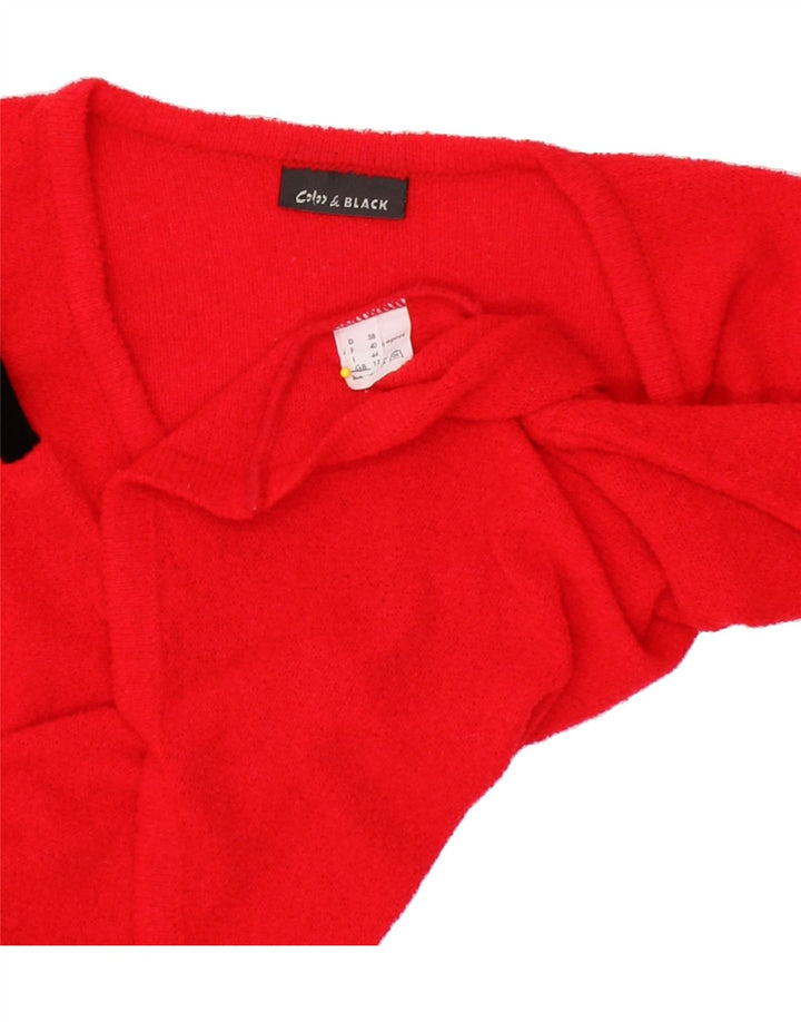 VINTAGE Womens Crop Cardigan Top UK 12 Medium Red Polyacrylic Vintage Vintage and Second-Hand Vintage from Messina Hembry 