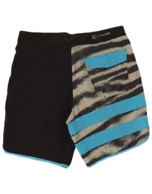 Pantaloncini da bagno Hurley da uomo con grafica grafica media a righe nere