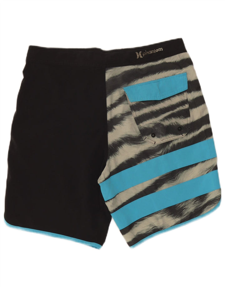 Pantaloncini da bagno Hurley da uomo con grafica grafica media a righe nere