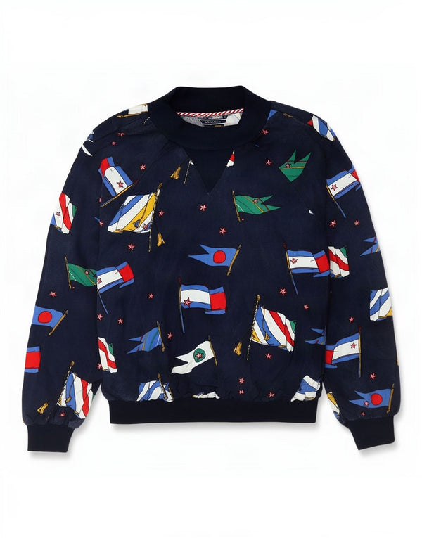 Tommy Hilfiger Donna Felpa con grafica Maglione US 6 Medio Blu Navy