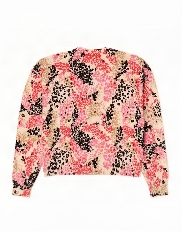Maglione cardigan da donna Marks & Spencer UK 14 Stampa animalier beige medio