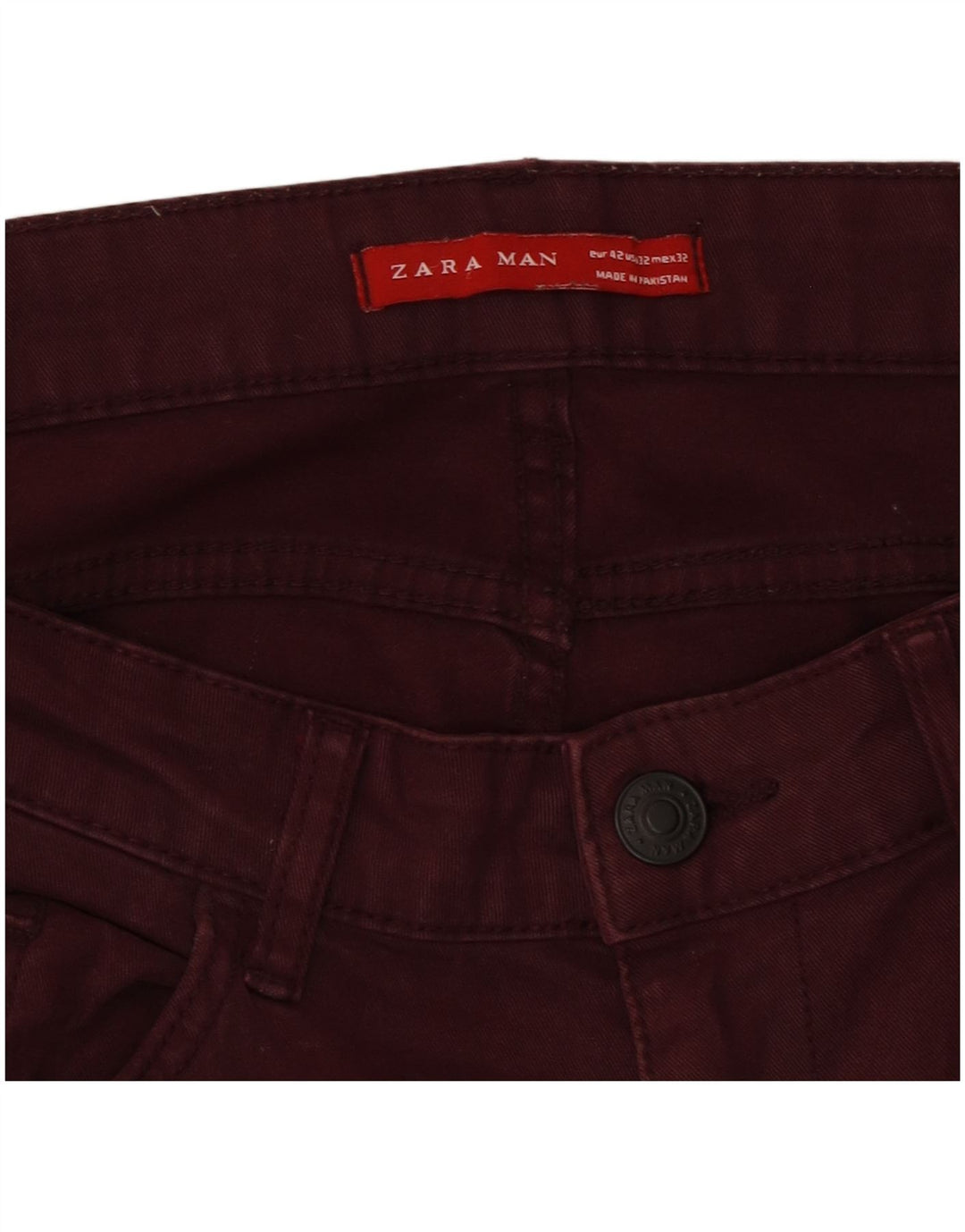 Jeans slim da donna Zara W32 L32 Bordeaux