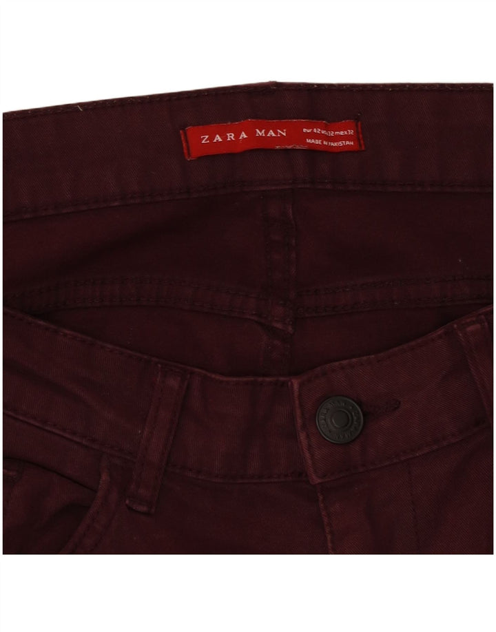 Jeans slim da donna Zara W32 L32 Bordeaux
