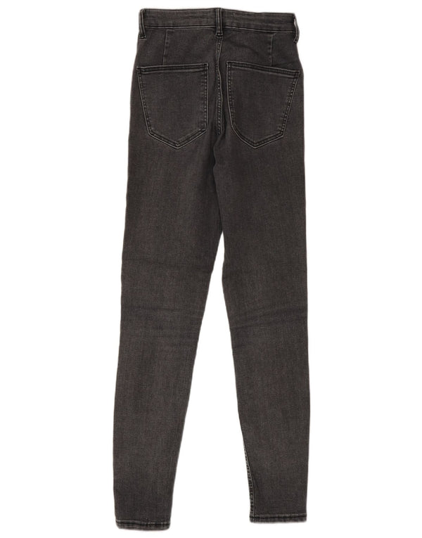 Jeans skinny a vita alta da donna Zara EU 36 XS W26 L28 cotone grigio