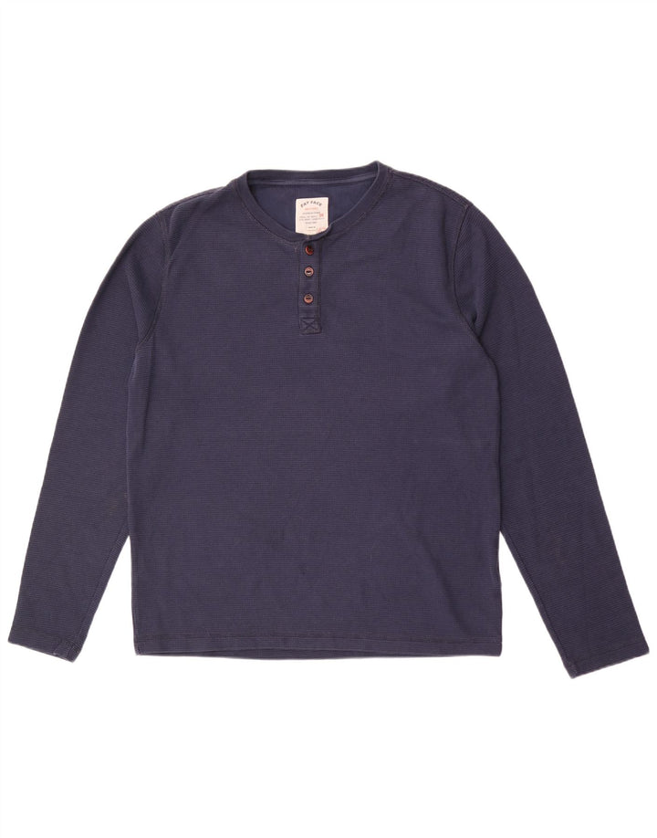 Top da uomo Fat Face a maniche lunghe XL in cotone blu navy