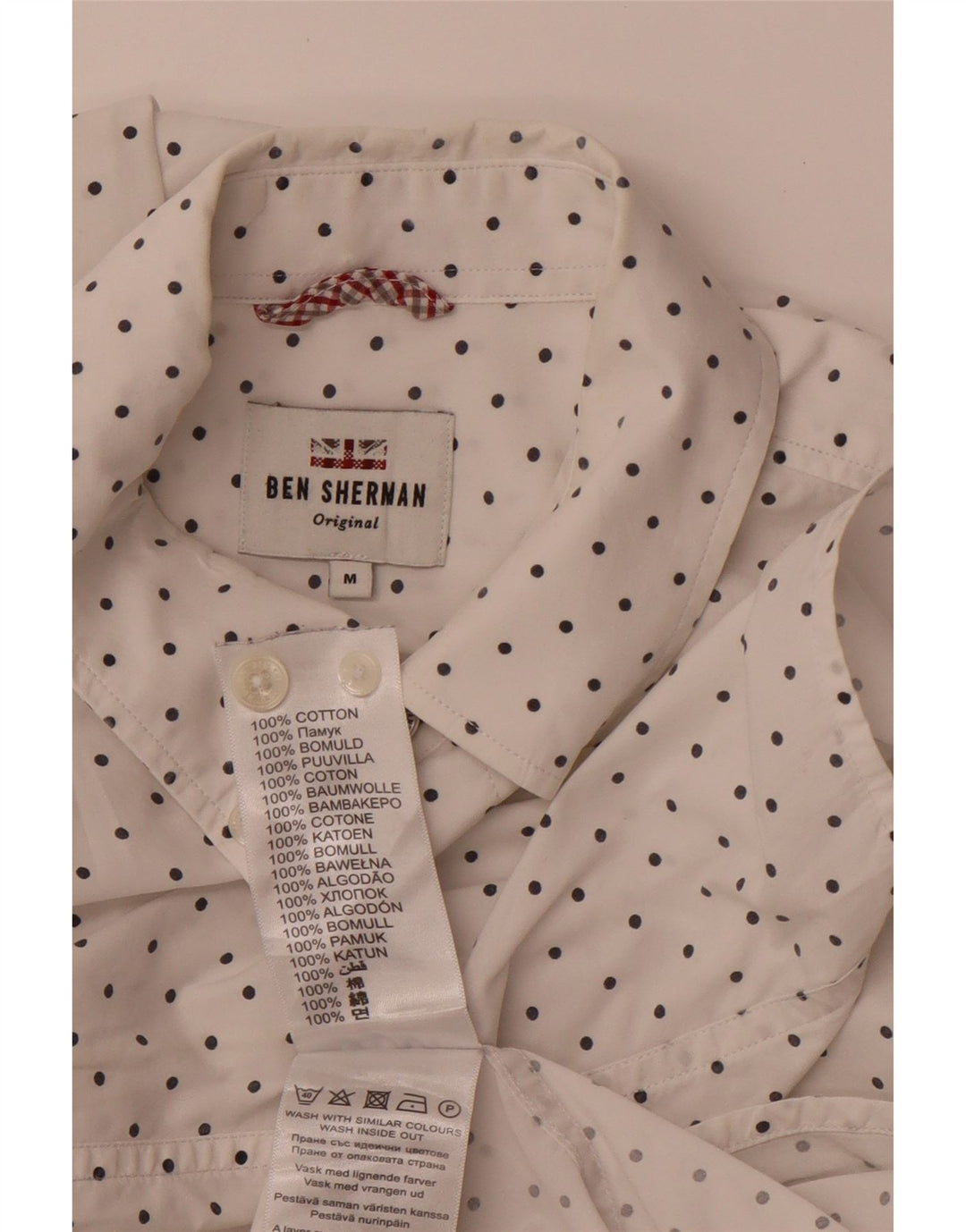 Camicia da uomo BEN SHERMAN in cotone maculato bianco medio