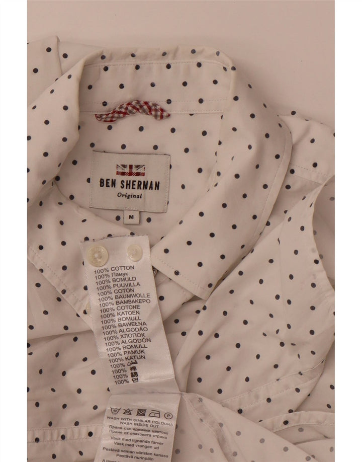 Camicia da uomo BEN SHERMAN in cotone maculato bianco medio