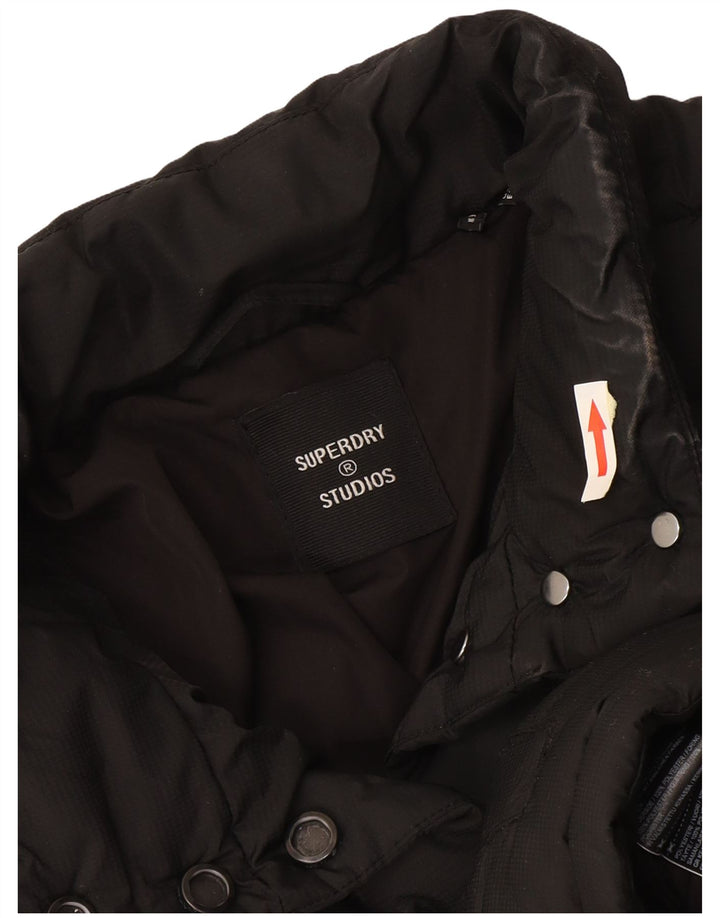 Giacca imbottita corta da donna Superdry UK 8 Small poliestere nero