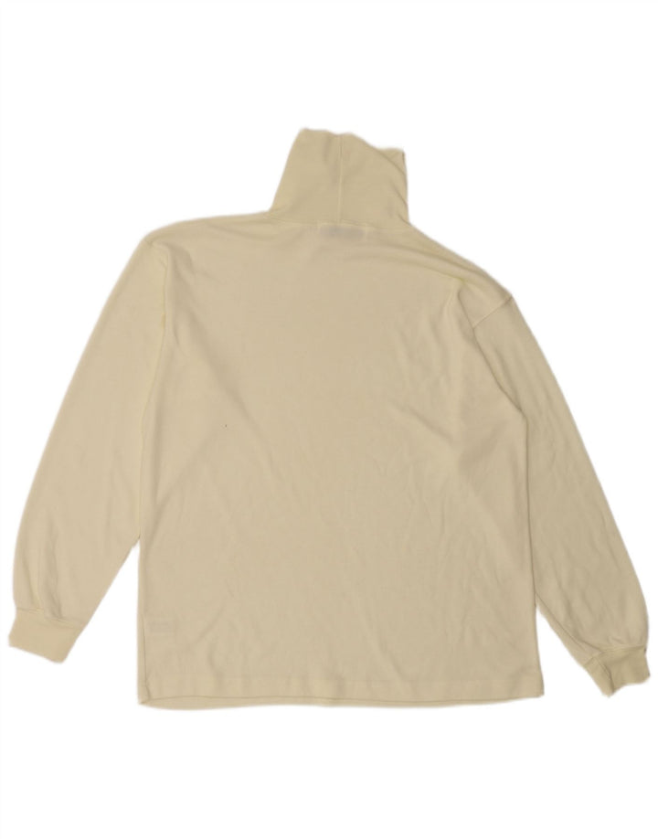 Paramour - Top da uomo con collo alto, manica lunga, grande, poliestere bianco