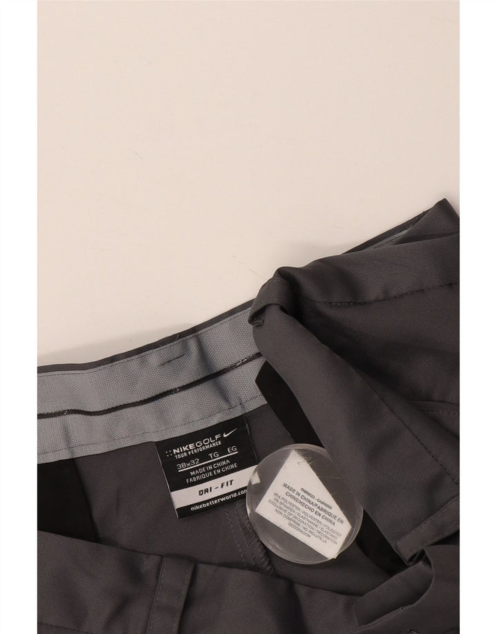 Pantaloni chino pegged Nike da uomo Dri Fit W38 L29 poliestere grigio