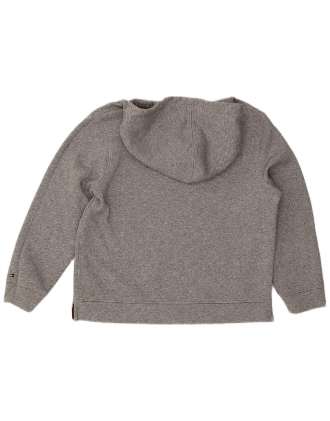 TOMMY HILFIGER Maglione con cappuccio grafico oversize da donna UK 14 Grigio medio