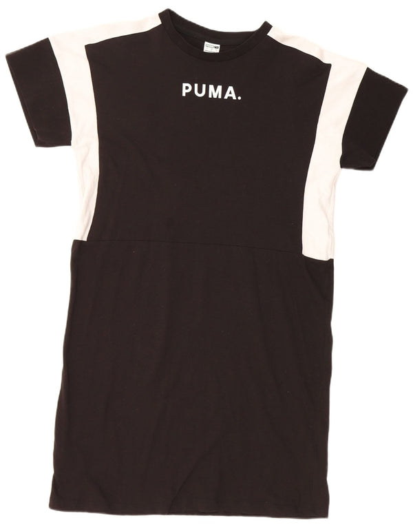 Abito t-shirt da donna Puma UK 14 grande cotone color block nero