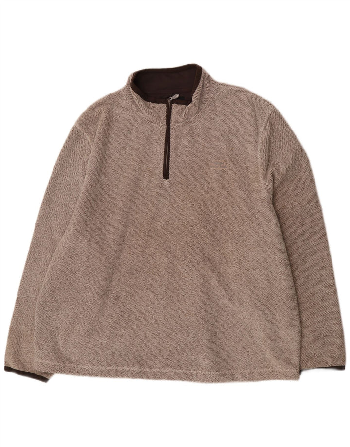 Maglione da uomo con collo con zip Weird Fish 5XL poliestere marrone