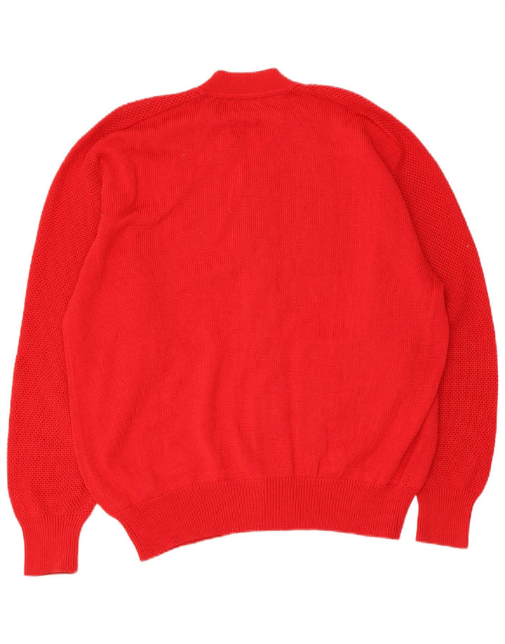 Maglione cardigan da uomo vintage grande cotone rosso